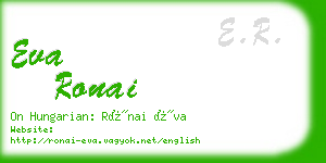 eva ronai business card